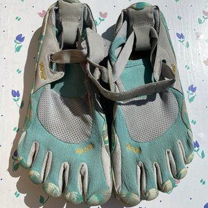 Vibram Women's Blue Five Finger Barefoot Running Slip On Athletic Shoes Size 38